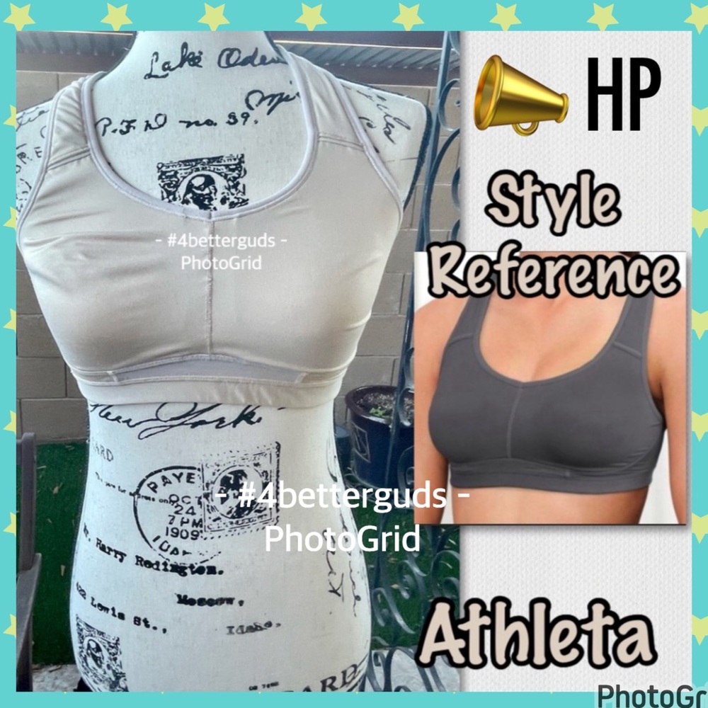 Athleta Hullabraloo Racerback Sports Exercise Neutral Nude Bra Style 553733 34C